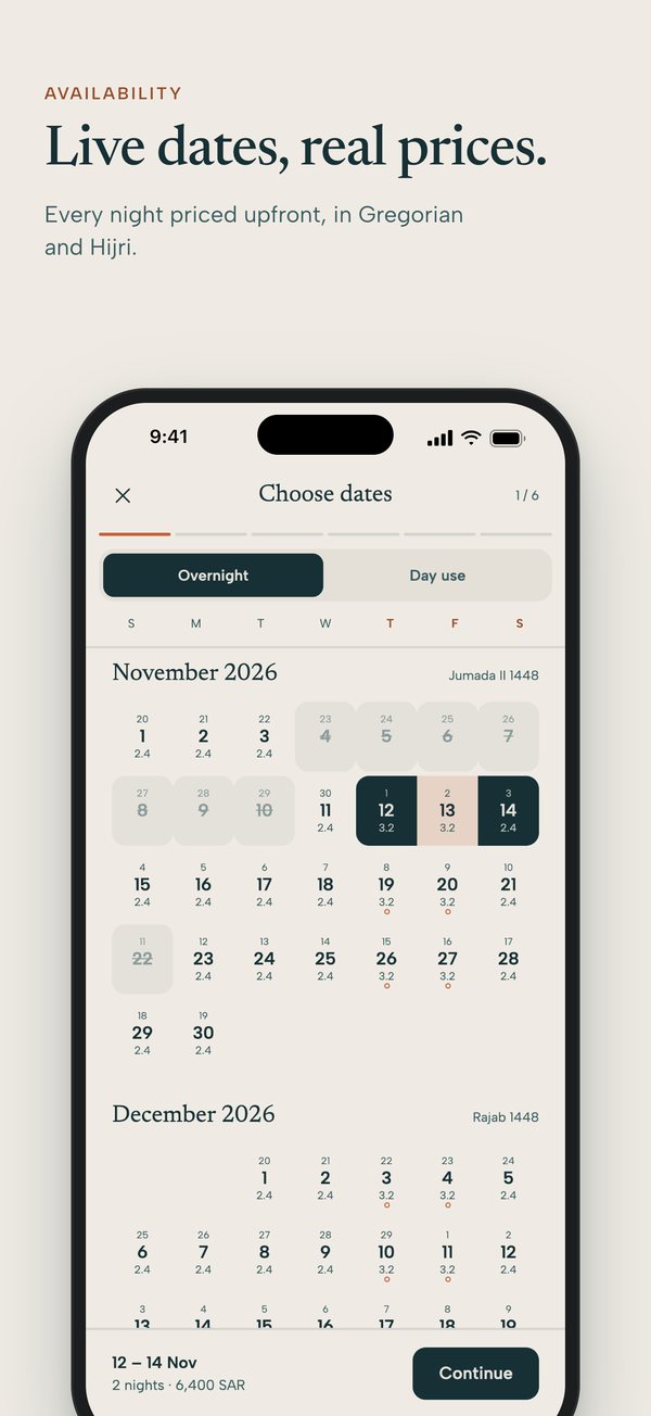 Choosing dates